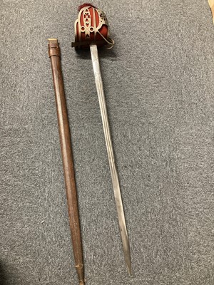 Lot 135 - Sword. A reproduction Scottish 1828 pattern regulation broadsword