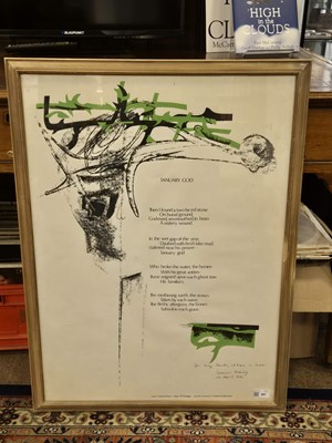 Lot 597 - Heaney (Seamus). January God, 1972, signed broadside sheet