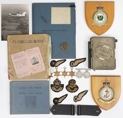 Lot 379 - Royal Air Force. A collection of WWII RAF memorabilia belonging to Navigator Evan Rutland