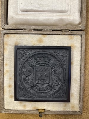 Lot 153 - Franco-British Exhibition, London 1908. A struck coal plaque for Levallois-Perret, Paris