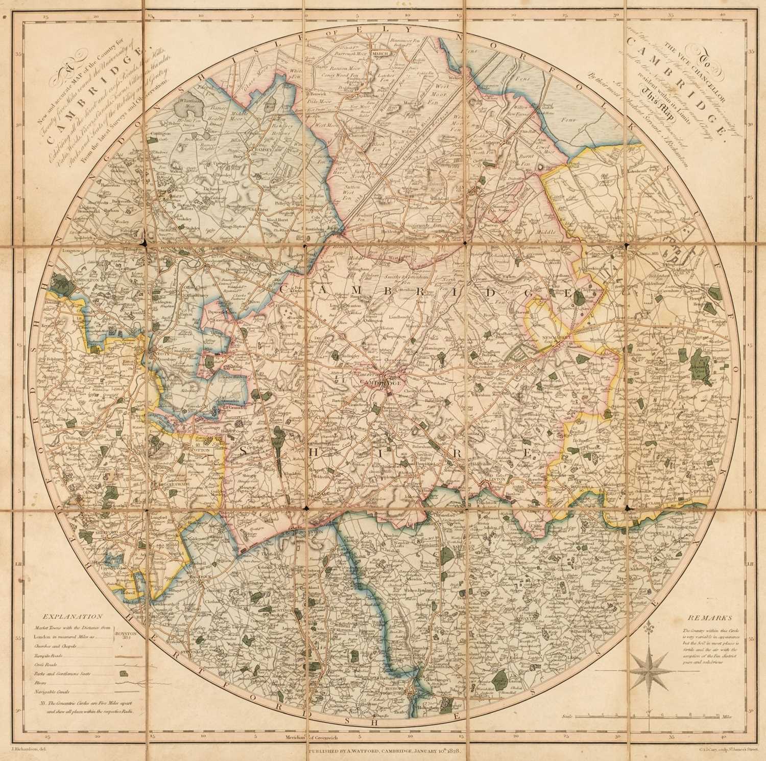 Lot 93 - Cambridge. Richardson (J.), A New and Accurate Map..., 1828