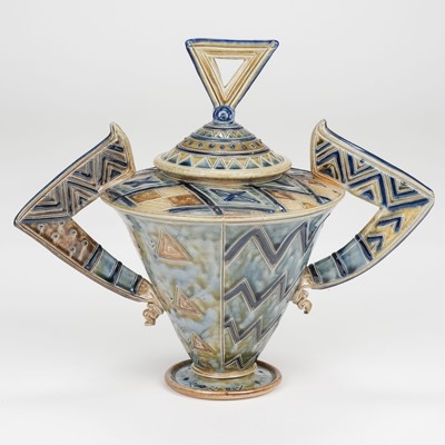 Lot 415 - Osborne (Andrew, 1956-). A large salt glazed conical jar and cover, mid 1980s