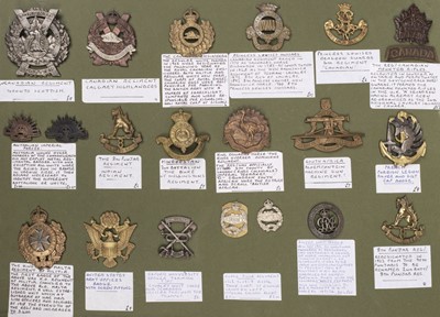 Lot 46 - Cap Badges. A collection of regimental badges, including Canadian Regiment Calgary Highlanders