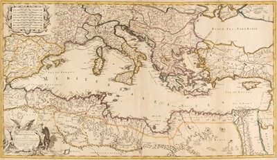 Lot 155 - Mediterranean Sea. Overton (J.). A New Mapp of the Mediterranean Sea, Henry Overton, circa 1710