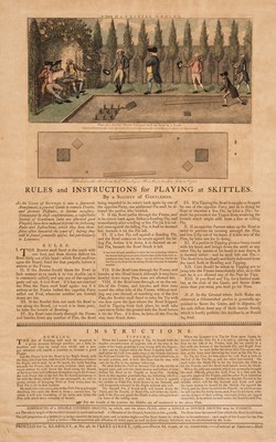 Lot 363 - Broadside. Rules and Instructions for Playing at Skittles, London: G. Kearsley, 1786, later reprint