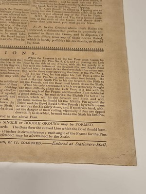 Lot 363 - Broadside. Rules and Instructions for Playing at Skittles, London: G. Kearsley, 1786, later reprint