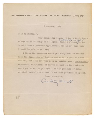 Lot 703 - Powell (Anthony). Afternoon Men, 1st edition, 1931, with an autograph typed letter signed