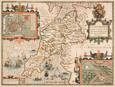 Lot 114 - Carnarvonshire. Speed (John), Caernarvon Both Shyre and Shire-towne..., [1676]