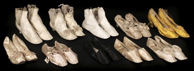 Lot 319 - Clothing. A collection of ladies' shoes and half boots, early to later 19th century