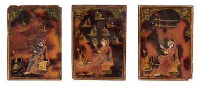 Lot 354 - Indian playing cards. Tortoiseshell Mogul Ganjifa, probably Hyderabad, India, 19th century