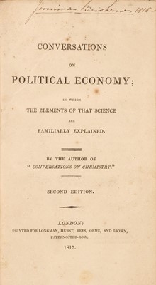 Lot 271 - [Marcet, Jane]. Conversations on Political Economy, 2nd edition, London: 1817