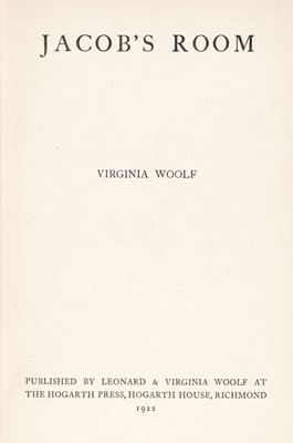 Lot 766 - Woolf (Virginia). Jacob's Room, 1st edition, 1922