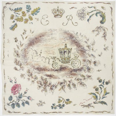 Lot 561 - Messel (Oliver, 1904-1978). Commemorative scarf for the Coronation of Elizabeth II, 1953