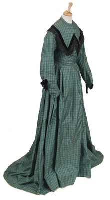 Lot 333 - Clothing. A silk taffeta two-piece gown, circa 1865