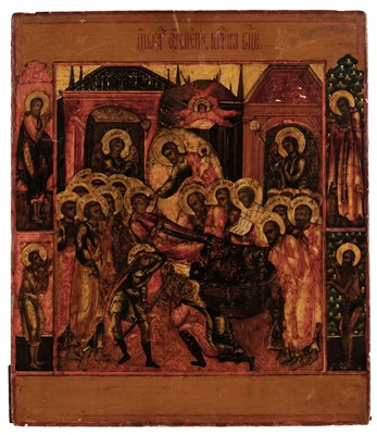 Lot 108 - Russian School. Icon: The Dormition of the Mother of God (Theotokos), 19th century