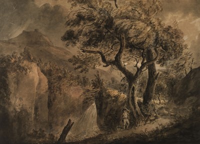 Lot 74 - English School. Figure on a Mountain Path, early 19th century