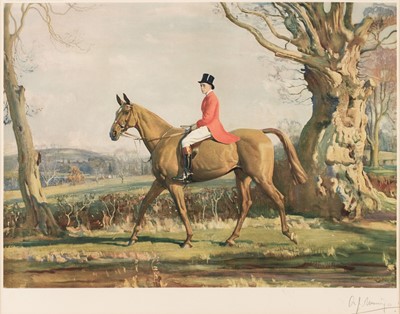 Lot 214 - Munnings (Alfred J., 1878-1959). H. R. H. The Prince of Wales on Forest Witch, 1921