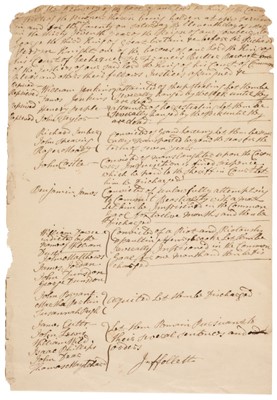 Lot 320 - Wiltshire Convicts & Transportation. A manuscript document, 11 March [1797]