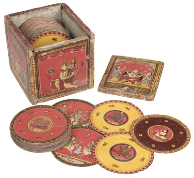 Lot 348 - Indian playing cards. Dashavatara Ganjifa (darchitri type), Sawantwadi, India, 1888 or earlier