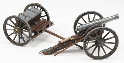 Lot 84 - Model Cannon. An American Civil War 'Dahlgren' field gun and limber