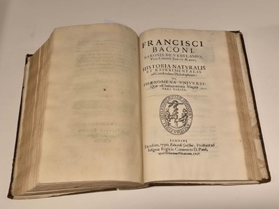 Lot 334 - Bacon (Francis). Instauratio Magna [Novum Organum], 1st edition, 2nd issue, 1620