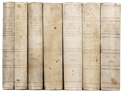 Lot 378 - Printers' International Specimen Exchange. Journal, volumes 1-5, 7 & 8, pub. 1880-87