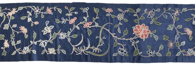 Lot 313 - Chinese Embroidery. A long length of embroidered silk, early 20th century