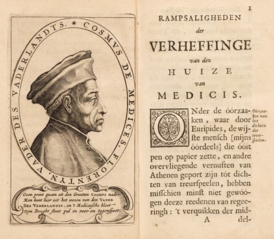 Lot 244 - Hooft (Pieter Corneliszoon). Rampsaligheden der verheffinge van den huize van Medicis, 1649