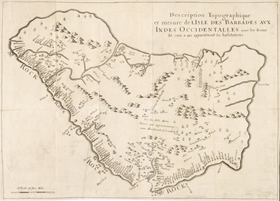 Lot 106 - Barbados. Ligon (Richard), Description Topographique et mesure de l'Isle des Barbades, Paris: 1674