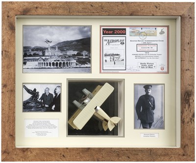 Lot 387 - Schneider Trophy. A framed montage commemorating Howard Pixton