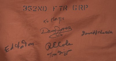 Lot 354 - Doolittle Raid. A WWII-style American Air Force Type A-2 flying jacket signed by five veterans