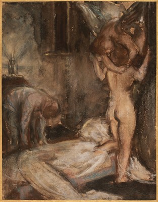 Lot 139 - Shannon (Charles Haselwood, 1863-1937). Study for Daphnis and Chloe, circa 1890