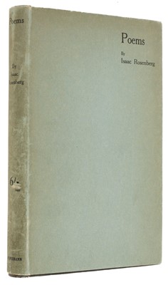 Lot 284 - Rosenberg (Isaac). Poems, 1st edition, London: William Heinemann, 1922