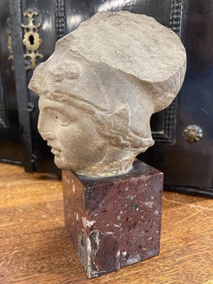 Lot 465 - Roman School. A Roman stone head of Athena, circa 2nd century AD