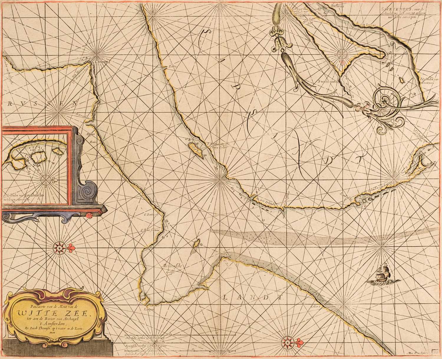 Lot 174 - Sea Charts. Lootsman, Pascaerte van de Mont