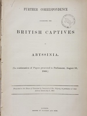 Lot 386 - Parliamentary Papers. Further Correspondence Respecting the British Captives in Abyssinia, 1867