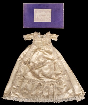 Lot 332 - Clothing. A silk christening gown, Steinmann & Co., Piccadilly, London, circa 1900