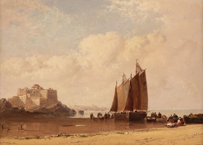 Lot 130 - Meadows (Arthur Joseph, 1843-1907). St Malo, Low Tide [and] Blois, Evening, 1881 [and] 1882