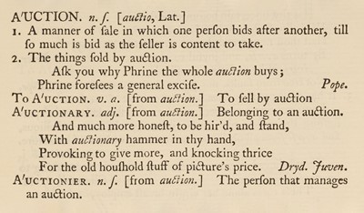 Lot 311 - Johnson (Samuel). A Dictionary of the English Language... , 1755, [facsimile edition], 1990