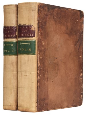 Lot 329 - Jacob (Giles). The Law-Dictionary... , 2 volumes, 1797