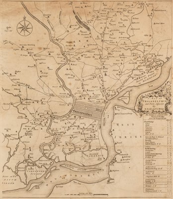 Lot 162 - North America. Scull (N. & Heap G.), A Map of Philadelphia and Parts Adjacent [1753]