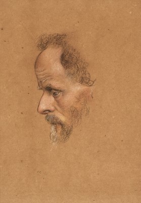 Lot 142 - De Morgan (Evelyn, 1855-1919). Preparatory study of a bearded male head, late 19th century