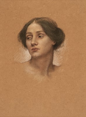 Lot 166 - De Morgan (Evelyn, 1855-1919). Preparatory study of a female head, circa 1914