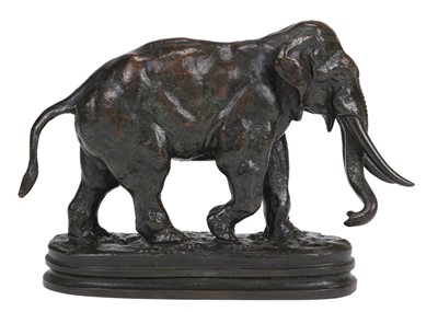 Lot 41 - Barye (Antoine-Louis, 1796-1875). Eléphant d'Asie (Asian Elephant), bronze