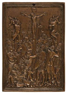 Lot 33 - Moderno (Galeazzo Mondella, 1467-1528). The Crucifixion, circa 1485-90, bronze