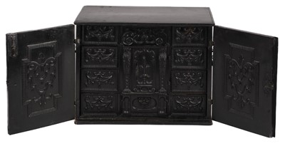 Lot 458 - Table Cabinet. A Flemish ebonised table cabinet, 18th century