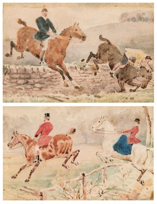 Lot 225 - Sturgess (William S., 1870-1916). Six watercolour hunting scenes, circa 1890