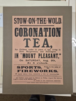 Lot 68 - Stow-on-the-Wold. Advertising Broadside for a 'Coronation Tea', [1902]