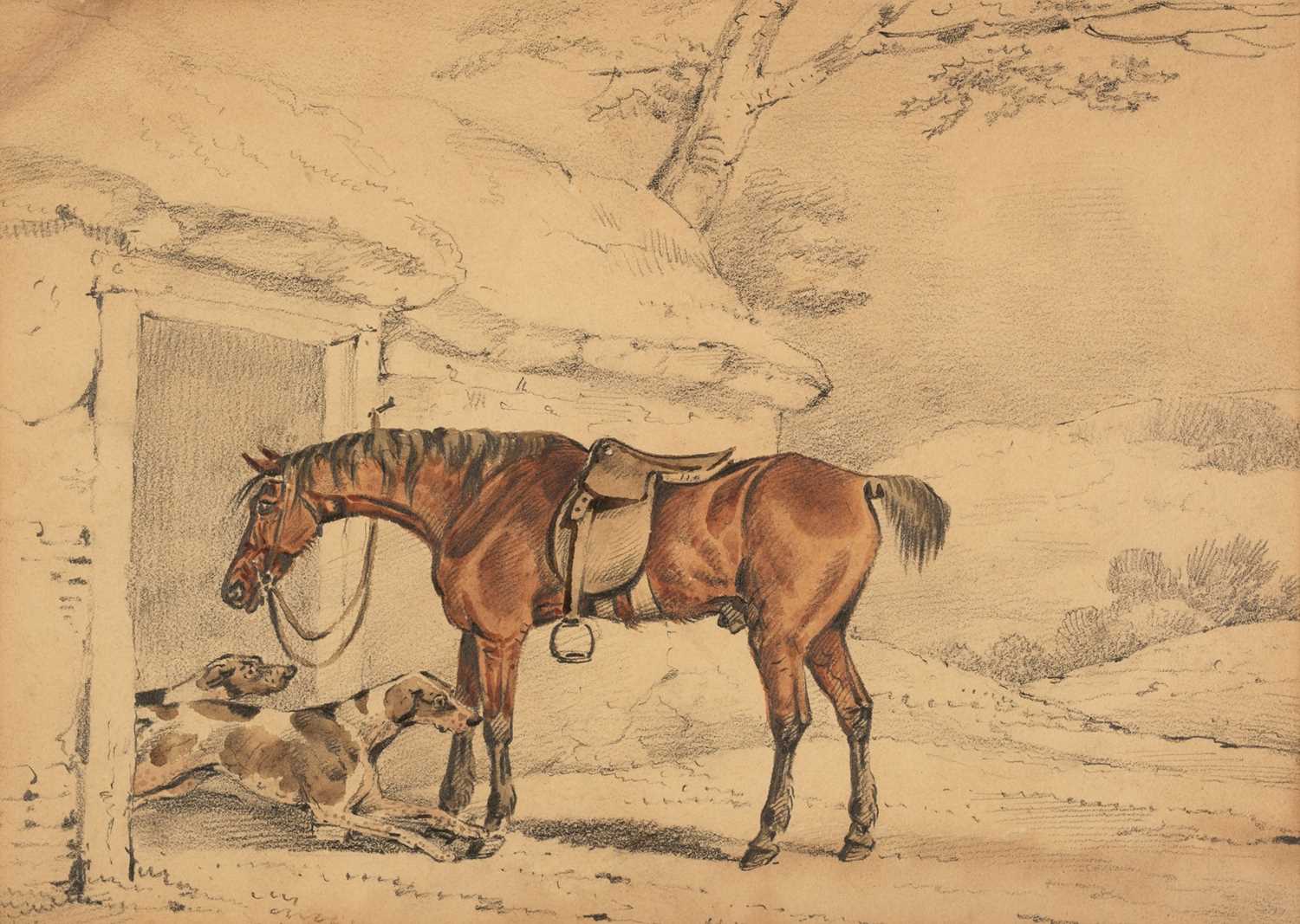 Lot 102 - Alken (Samuel Henry Gordon, 1810-1894). Horse and Two Hounds