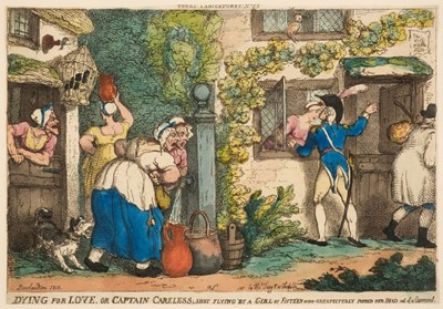 Lot 62 - Rowlandson (Thomas). Dying for Love, or Captain Carless, shot Flying..., circa 1810